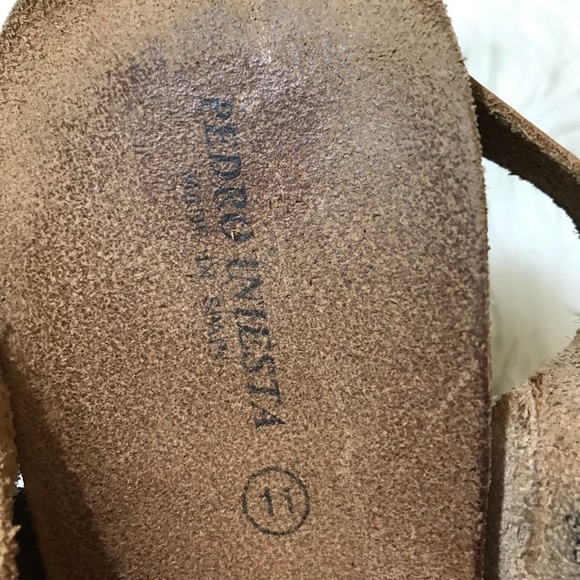 Pedro Iniesta Brown sling back Leather Cork Wedge - Picture 8 of 8